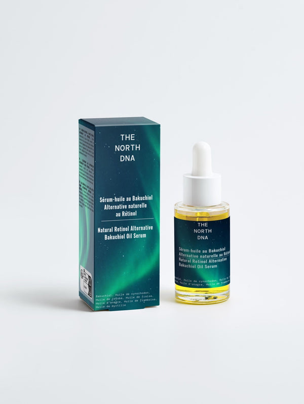 Sérum-huile au Bakuchiol The North DNA – alternative naturelle au rétinol, anti-âge, raffermissant et illuminateur de teint